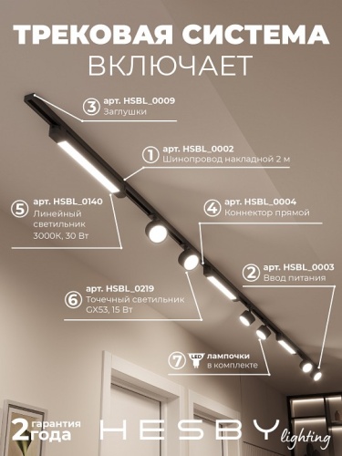 Комплект трековый Hesby Lighting Skylite №14 HSBL_kompl_S014_NI4B3K в Нижнем Новгороде фото 9