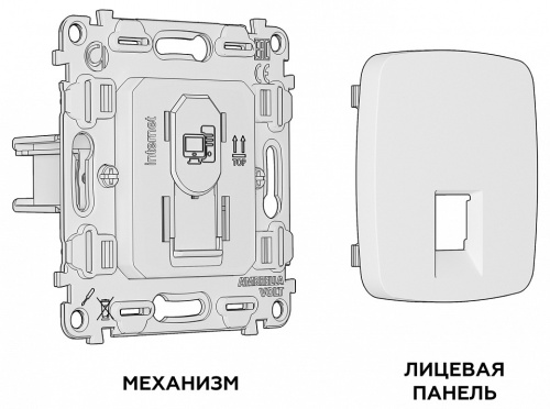 Розетка двойная Ethernet RJ-45 без рамки Ambrella Volt OMEGA MO112010 в Нижнем Новгороде фото 2