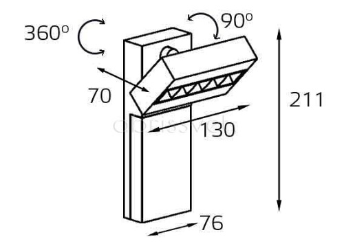 Настенно-потолочный прожектор Italline Focus cold FOCUS COLD wh/bl/bl dim в Нижнем Новгороде фото 3