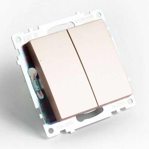 Переключатель двухклавишный без рамки Stekker Катрин 49169 в Нижнем Новгороде фото 5