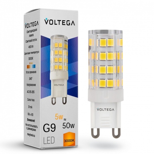 Лампа светодиодная Voltega Simple Capsule G9 5Вт 3000K 7185 в Петровом Вале фото 2