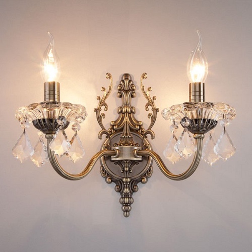 Бра Eurosvet Elisha 3281/2 античная бронза/прозрачный хрусталь Strotskis в Нижнем Новгороде фото 5