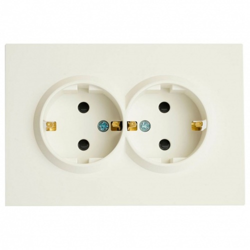 Розетка двойная с заземлением и со шторкой Stekker Эмили 49882 в Нижнем Новгороде