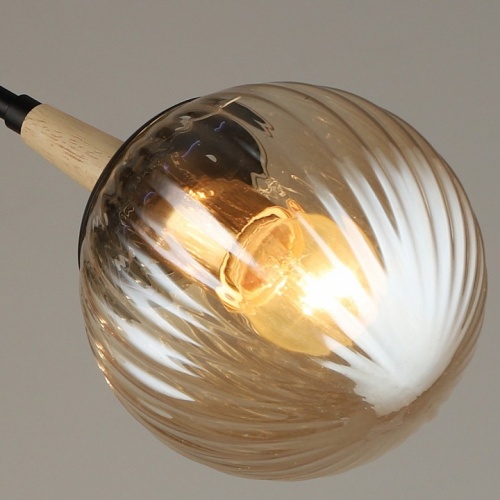 Люстра на штанге 04886-0.3-03 BK+WOOD в Нижнем Новгороде фото 3