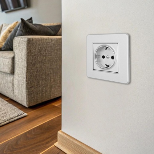 Розетка с заземлением и со шторкой Arte Milano SET16-1 SET16-1-40-1 silver в Нижнем Новгороде фото 2