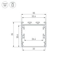 Профиль LINE-M-3535-3000 BLACK (Arlight, Алюминий) в Инзе