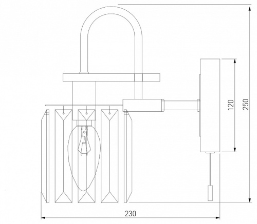 Бра Eurosvet Tenia 70090/1 графит в Бородино фото 3