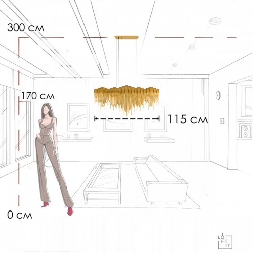 Подвесная люстра Loft it Volver 10404/1150L GD в Нижнем Новгороде фото 5