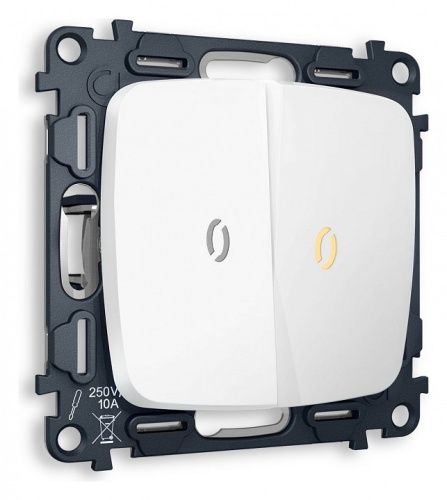 Выключатель двухклавишный с подсветкой без рамки Ambrella Volt OMEGA MO124010 в Нижнем Новгороде