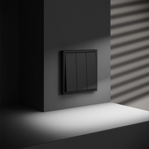 Выключатель трехклавишный без рамки Voltum S70 VLS030108 в Нижнем Новгороде фото 3