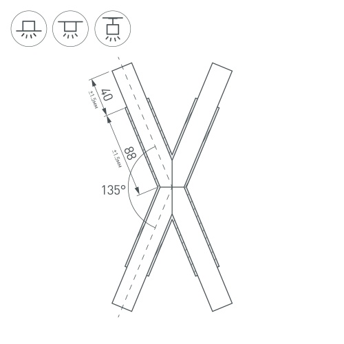 Крестовина PLS-LOCK-H25-Х135 (с экраном MAT-L) (Arlight, Металл) в Новороссийске фото 2