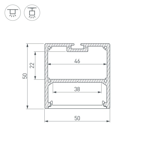 Профиль с экраном SL-LINE-5050-2500 WHITE+OPAL (Arlight, Алюминий) в Заречном