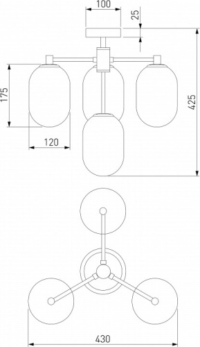 Люстра на штанге Eurosvet Loona 60161/4 латунь в Нижнем Новгороде фото 3