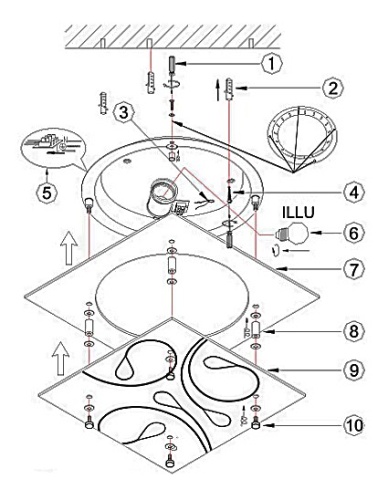 Накладной светильник Globo Ayana 40412 в Нижнем Новгороде фото 2