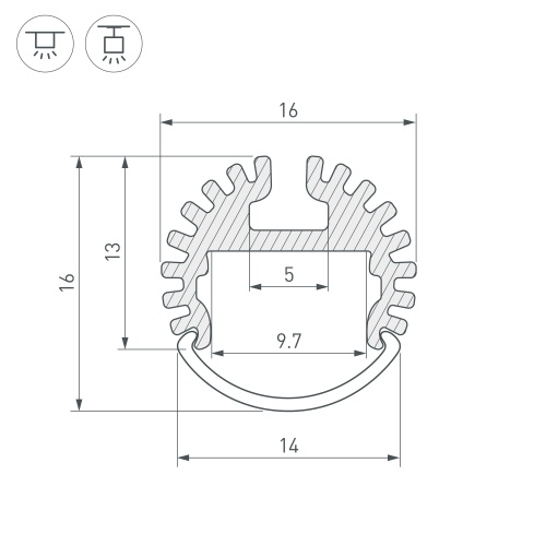 Профиль ARH-ROUND-D16-2000 ANOD (Arlight, Алюминий) в Симферополе фото 4