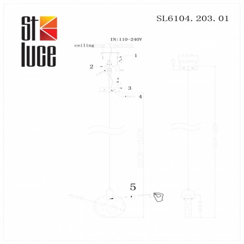 Подвесной светильник ST-Luce Montecelio SL6104.203.01 в Омске фото 3