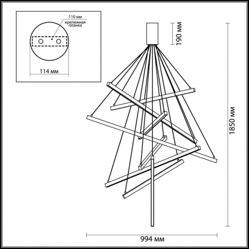 Подвесной светильник Odeon Light Cometa 3860/96B в Ермолино фото 5