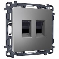 Розетка двойная Ethernet RJ-45 и со шторками, без рамки Ambrella Volt ALFA MA662110 в Нижнем Новгороде