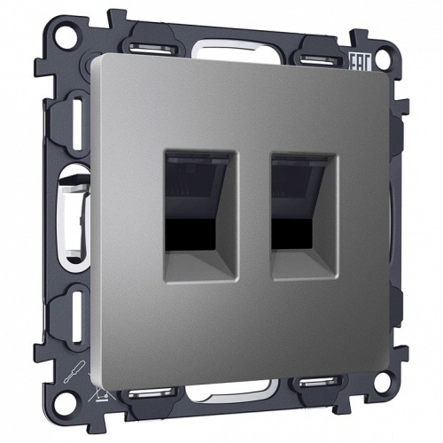 Розетка двойная Ethernet RJ-45 и со шторками, без рамки Ambrella Volt ALFA MA662110 в Нижнем Новгороде