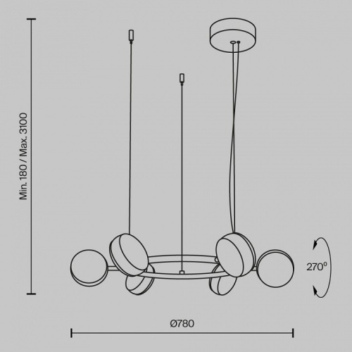 Подвесная люстра Maytoni Mind MOD299PL-L60BC3K в Коркино фото 6