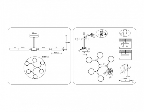 Люстра на штанге Ambrella Light FL FL516334 в Нижнем Новгороде фото 5