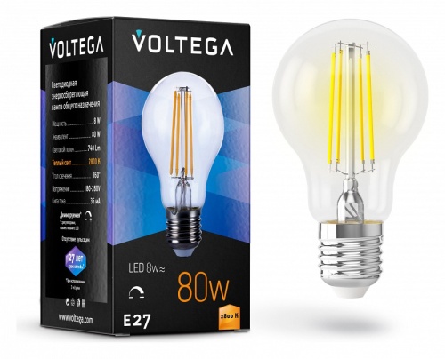 Лампа светодиодная Voltega General Purpose Bulb E27 8Вт 2800K 5489 в Тамбове