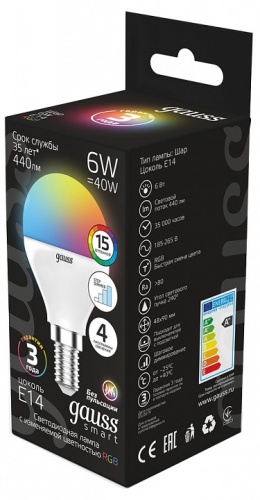 Лампа светодиодная Gauss 406 E14 6Вт 3000-6500K 105101406 в Нижнем Новгороде