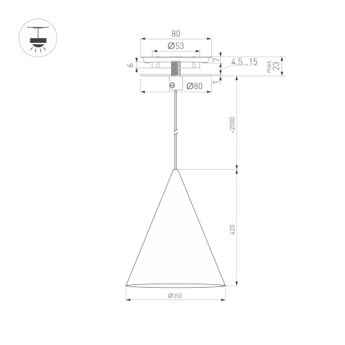 Светильник SP-MAKOTO-R350-14W Warm3000 (BK, 36 deg, 230V, TRIAC) (Arlight, IP20 Металл, 3 года) в Кстово фото 4