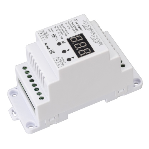 Конвертер SMART-K29-DMX512 (230V, 1x2A, TRIAC, DIN) (Arlight, IP20 Пластик, 5 лет) в Пустошке фото 2