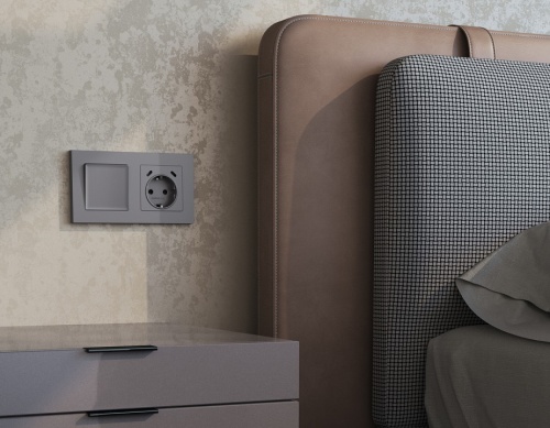 Накладка для розетки с заземлением и со шторками и 2хUSB type С Ambrella Volt ALFA AP5105 в Нижнем Новгороде фото 2