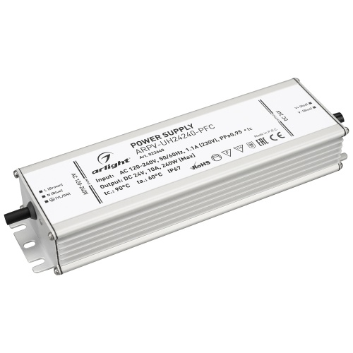 Блок питания ARPV-UH24240-PFC (24V, 10.0A, 240W) (Arlight, IP67 Металл, 7 лет) в Петровом Вале фото 2