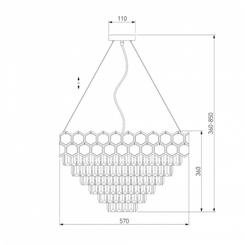 Подвесной светильник Eurosvet Ariana 10124/8 золото/прозрачный хрусталь Strotskis Smart в Нижнем Новгороде фото 3