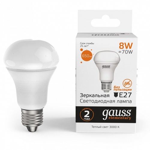 Лампа светодиодная Gauss R63 E14 8Вт 3000K 63218 в Нижнем Новгороде фото 6