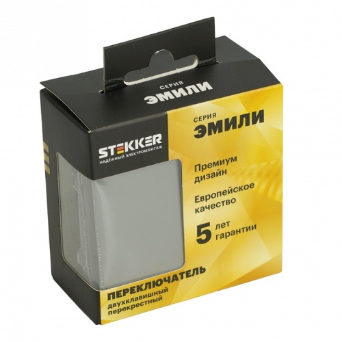 Переключатель перекрестный двухклавишный без рамки Stekker Эмили 50166 в Нижнем Новгороде фото 4