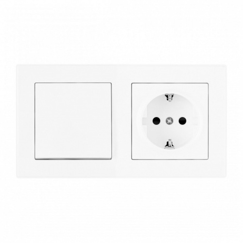 Блок с розеткой и выключателем Arte Milano SET06-2 SET06-2-30-1-40-1 White в Нижнем Новгороде