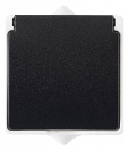 Розетка влагозащищенная с заземлением и со шторкой с крышкой Arte Milano am-309 309.40-1.grey в Нижнем Новгороде фото 4