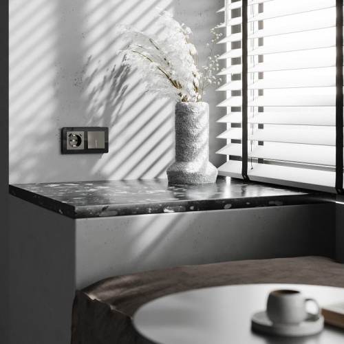 Выключатель проходной одноклавишный с подсветкой без рамки Werkel графит акрил W1112144 в Нижнем Новгороде фото 3