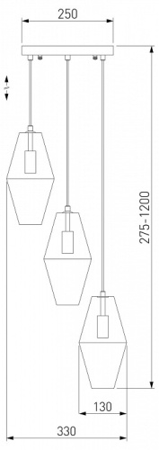 Подвесной светильник Eurosvet Prism 50236/3 янтарный в Симферополе фото 2