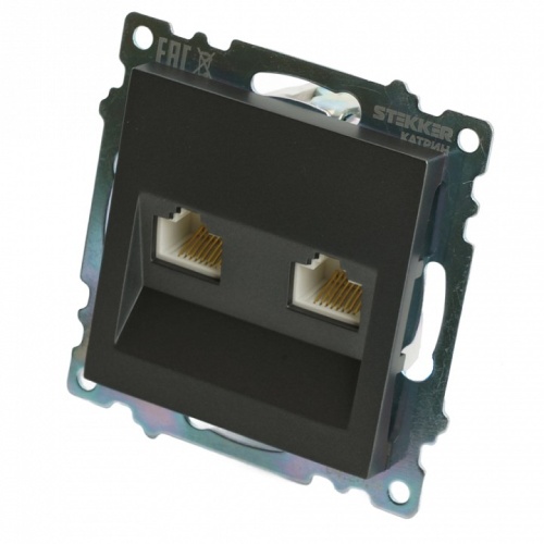 Розетка двойная Ethernet RJ-45 без рамки Stekker Катрин 50008 в Нижнем Новгороде фото 8