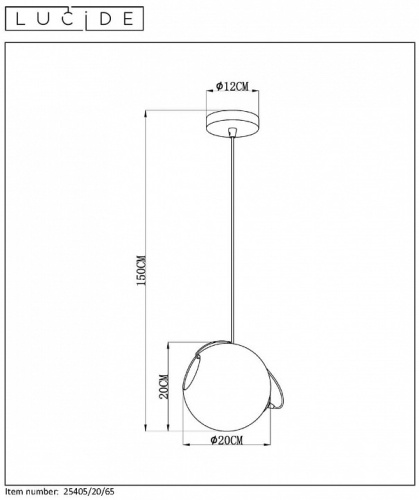 Подвесной светильник Lucide Jazzlynn 25405/20/65 в Нижнем Новгороде фото 3
