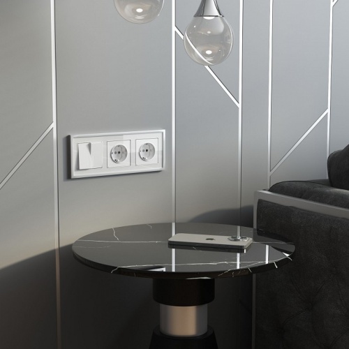 Розетка с заземлением и со шторками, без рамки Werkel белый акрил W1171141 в Нижнем Новгороде фото 3