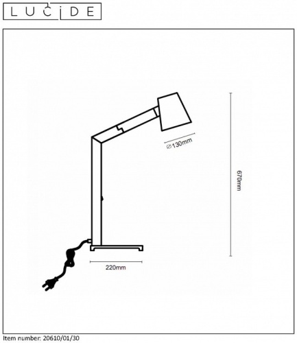 Настольная лампа декоративная Lucide Mizuko 20610/01/30 в Нижнем Новгороде фото 2