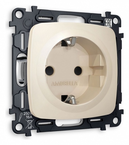 Розетка с заземлением и со шторкой, без рамки Ambrella Volt OMEGA MO327010 в Нижнем Новгороде