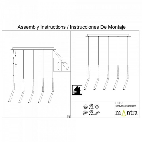Подвесной светильник Mantra Arrecife 9385+9220 (5L) в Нижнем Новгороде фото 13