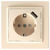 Розетка с заземлением и со шторкой и USB Stekker Эрна 39237 в Нижнем Новгороде