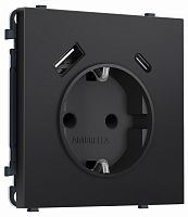 Розетка с заземлением и со шторкой и 2хUSB type A и C, без рамки Ambrella Volt MS MS810010 в Нижнем Новгороде