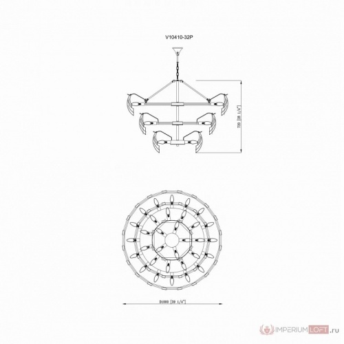 Подвесная люстра Moderli Justine V10410-32P base+V10410-32P glass, УТ000035371 в Нижнем Новгороде фото 4