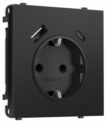 Розетка с заземлением и со шторкой и 2хUSB type A и C, без рамки Ambrella Volt MS MS810010 в Нижнем Новгороде