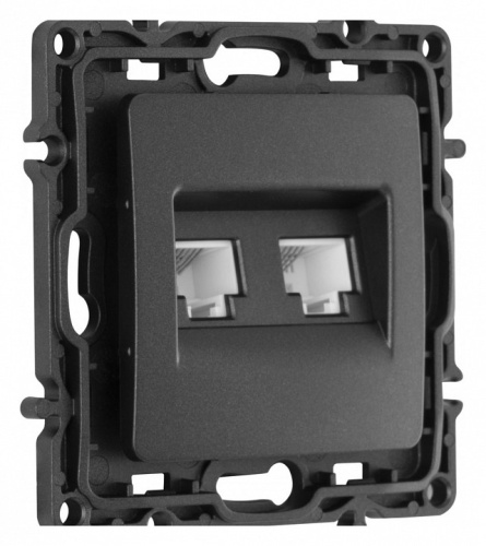 Розетка двойная RJ-11 и Ethernet RJ-45, без рамки Arte Milano am-217 217.44-1.black в Нижнем Новгороде фото 5