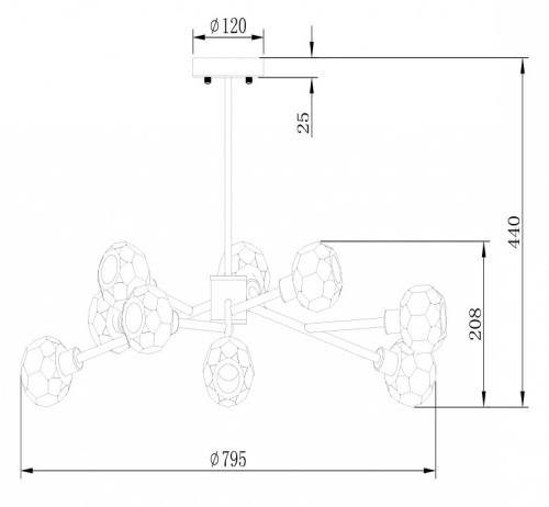 Люстра на штанге Freya Grace FR5114PL-09BZ в Нижнем Новгороде фото 4